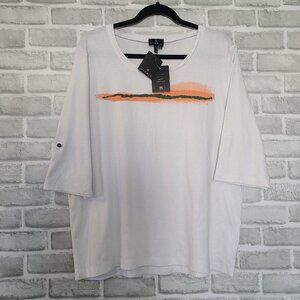 Marble Fashions Scotland White Graphic T Shirt 100 Cotton Fold Up Sleeve XL NWT